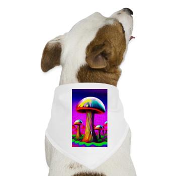 Trippy Mushroom - Hunde-Bandana - Weiß - Vorne