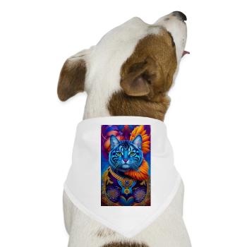 Getiegerter Kater Gemälde - Hunde-Bandana - Weiß - Vorne