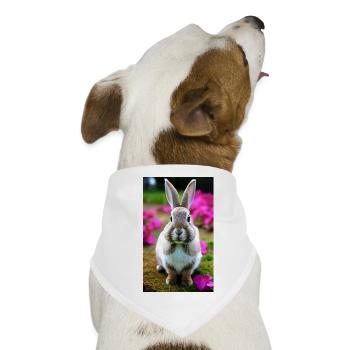 Blumiges Häschen - Hunde-Bandana - Weiß - Vorne