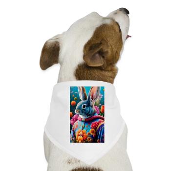 Hase Gemälde - Hunde-Bandana - Weiß - Vorne