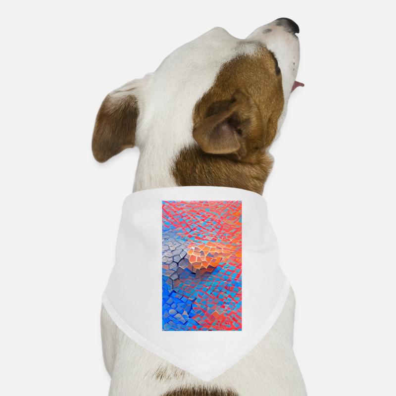 Motif 3D vibrant avec des briques colorées comme des blocs Bandana pour chien