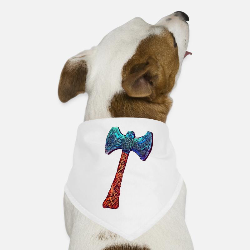 Hache viking cool décorée de runes Bandana pour chien
