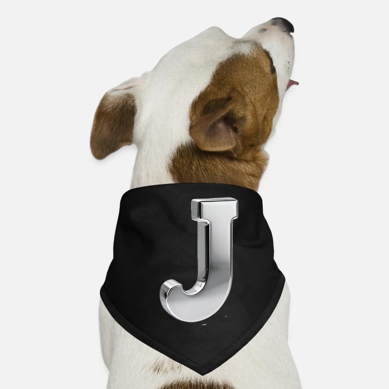 Chrome ,, J " Metallic Hunde-Bandana
