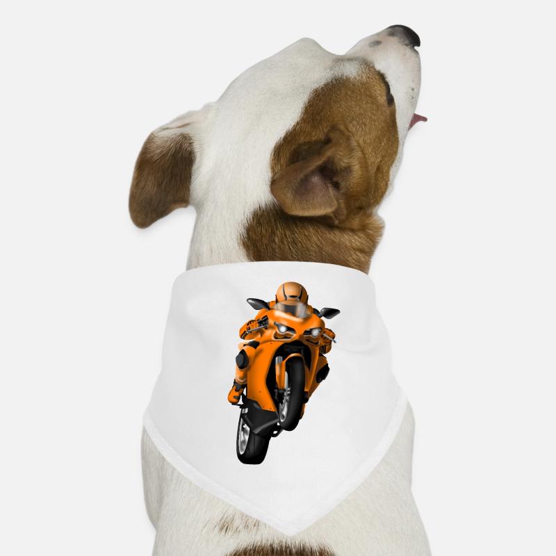 Vue de face de la machine de sport orange Bandana pour chien