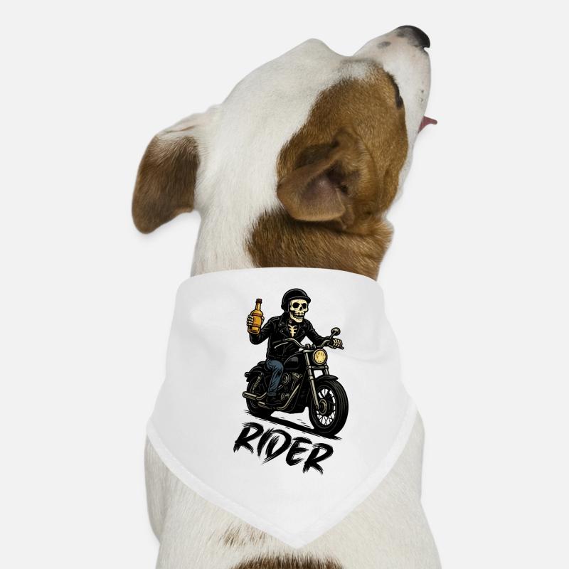 Motard squelette avec bouteille Bandana pour chien