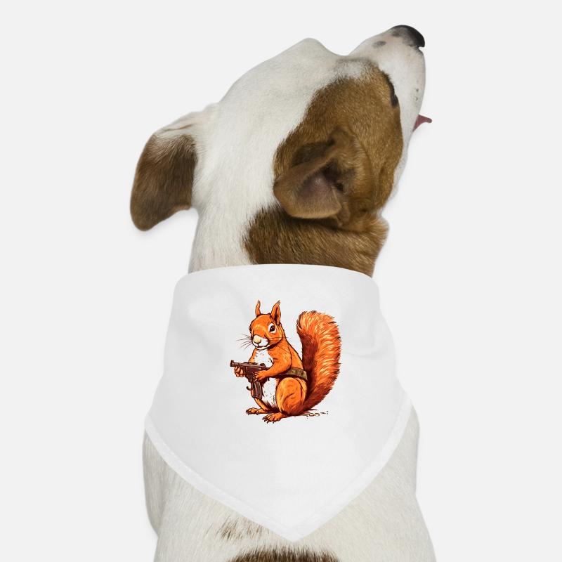 Écureuil défensif armé en héros d’action Bandana pour chien