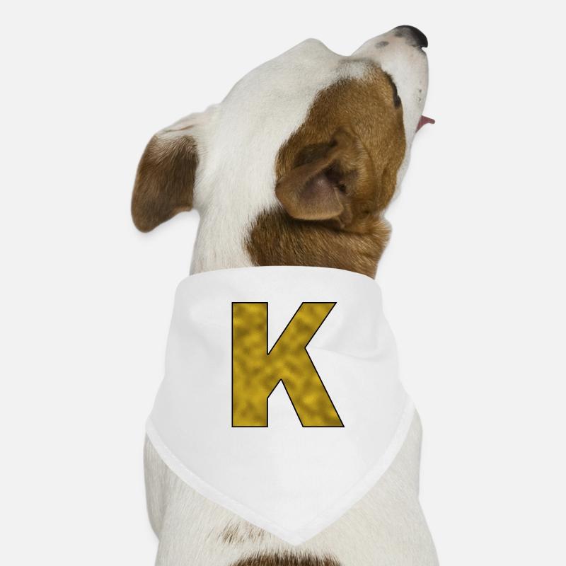 Lettre K Or Bandana pour chien