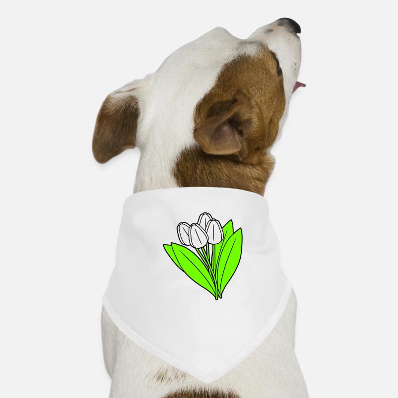 White Tulips Bouquet Spring Summer Flowers Dog Bandana