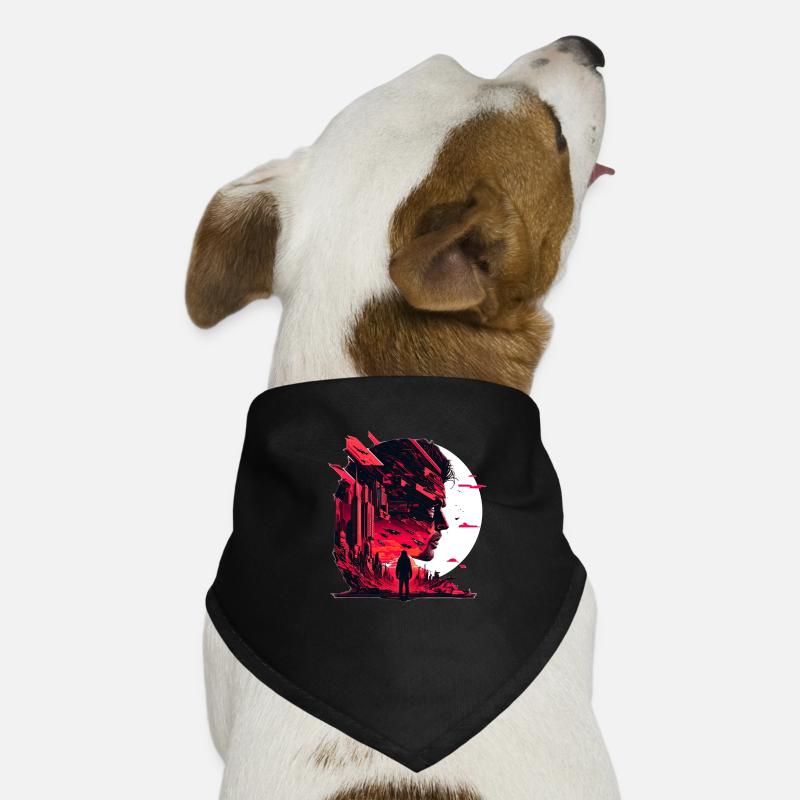 Vision de science-fiction de l’avenir dans un monde sombre Bandana pour chien