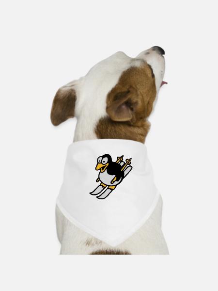 pinguin_ski_022011_i_3c - Hunde-Bandana - Weiß
