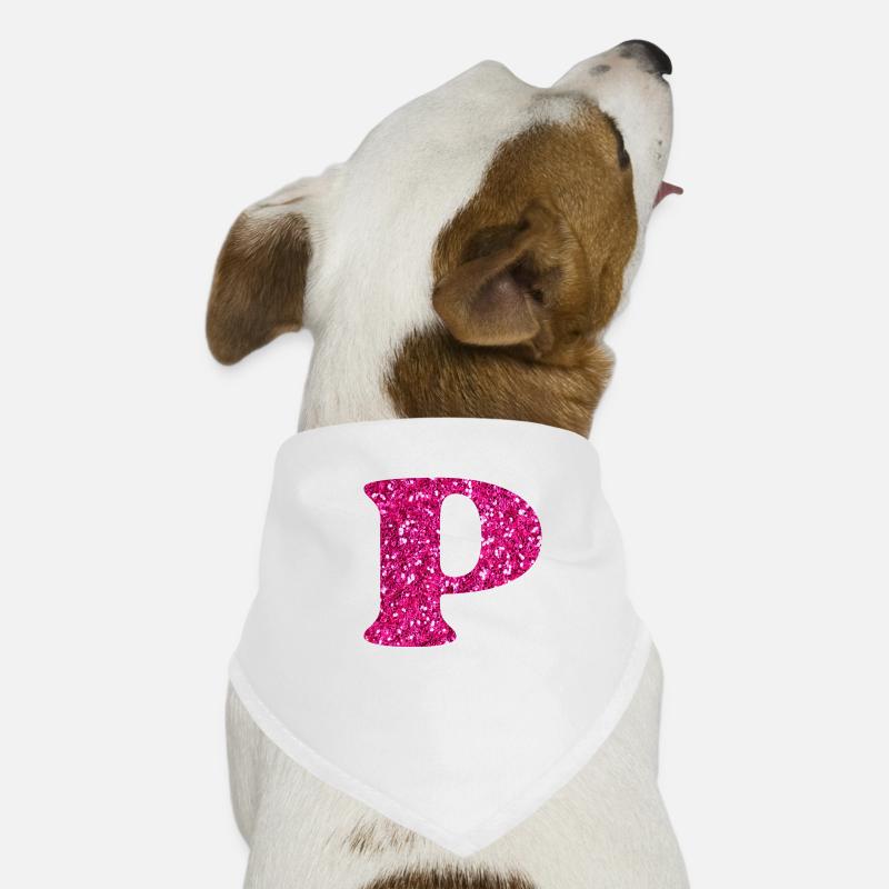 Glitzer rosa Buchstabe p Hunde-Bandana