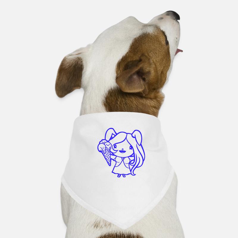 Hase isst Eis Waffel Eiscreme lecker Mädchen Frau Hunde-Bandana