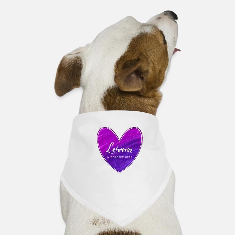 Lehrerin mit großem Herz - Hunde-Bandana - Weiß