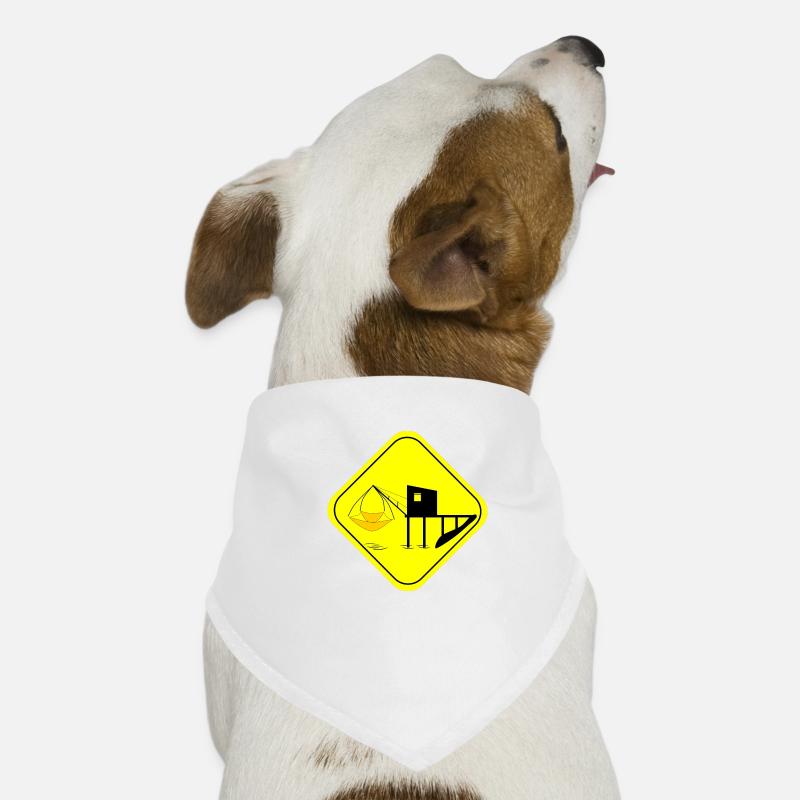 cabane de pecheur - Bandana pour chien - blanc