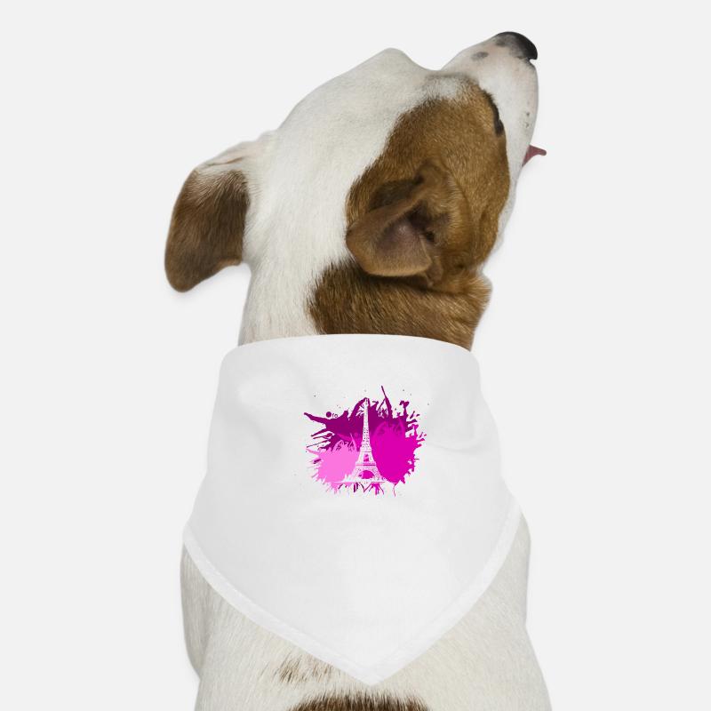 Paris Eifelturm Splash Farbfleck Geschenk - Hunde-Bandana - Weiß