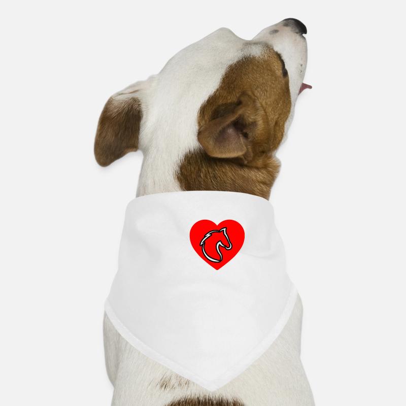 Pferd - Hunde-Bandana - Weiß