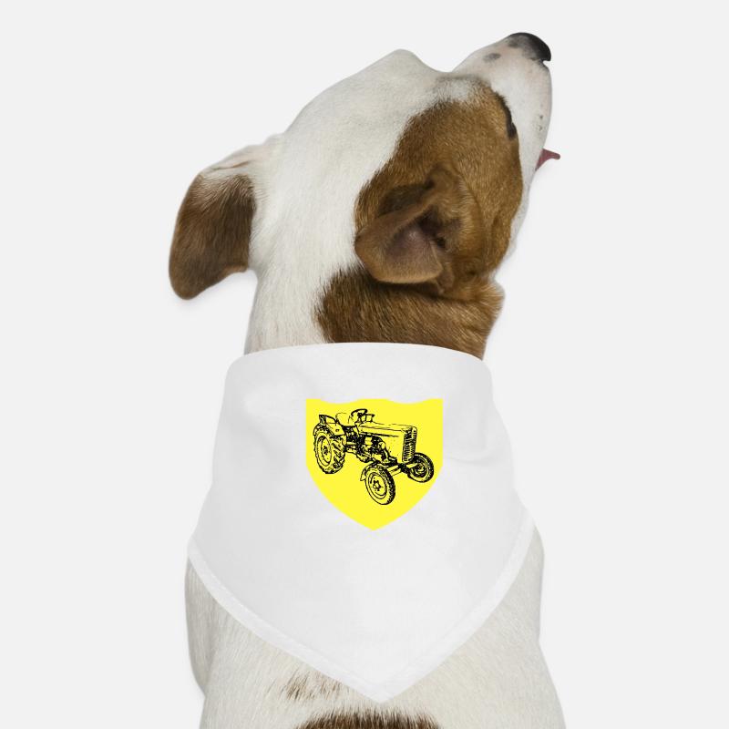 Traktor - Hunde-Bandana - Weiß