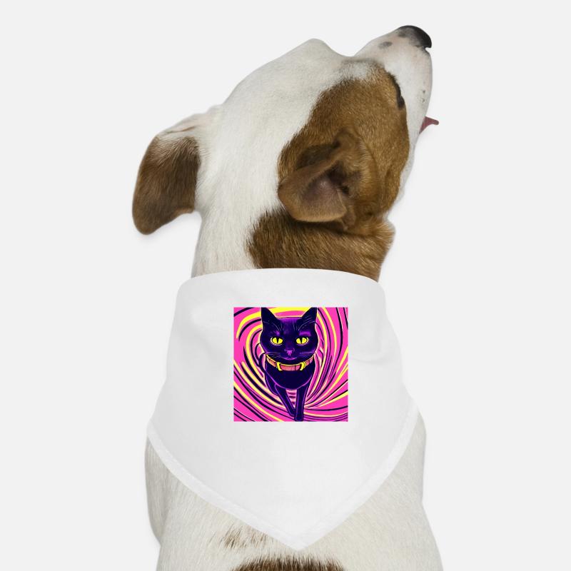 Illustration eines Porträts einer psychedelischen Katze Hunde-Bandana