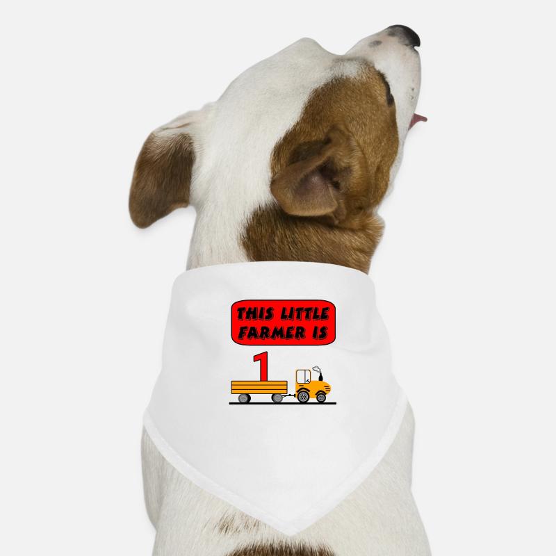 Traktor - Hunde-Bandana - Weiß