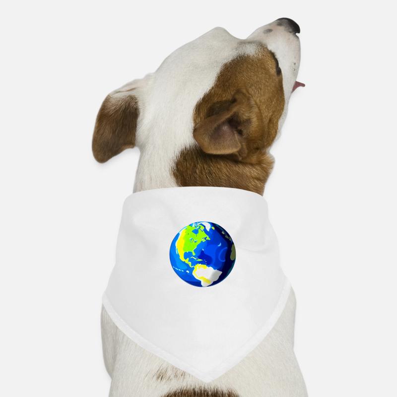 Mignon dessin animé représentation de la planète Terre 2 Bandana pour chien