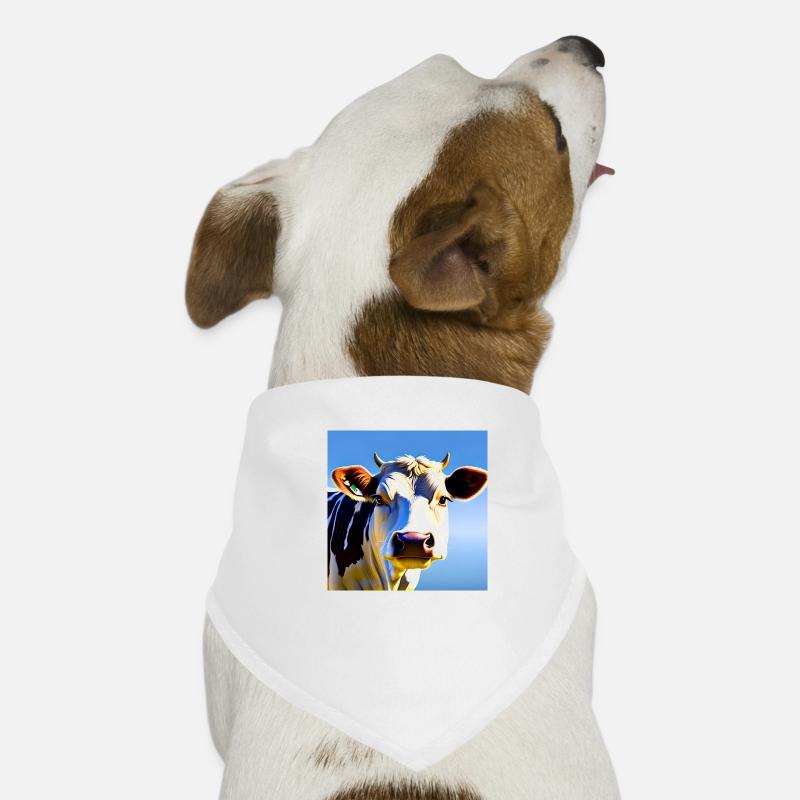 Vache avec des cornes - Bandana pour chien - blanc