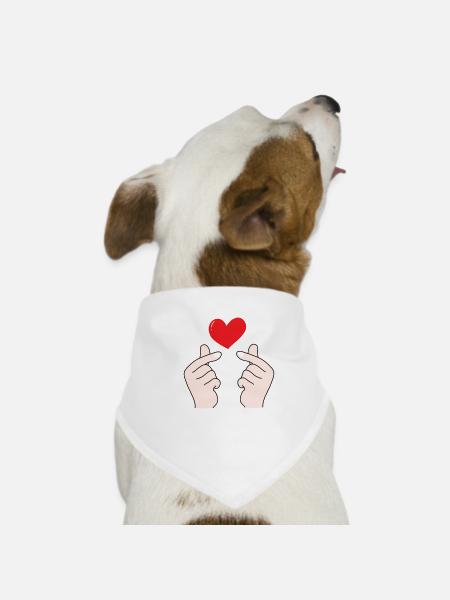 Cœurs de doigts 5 - Bandana pour chien - blanc