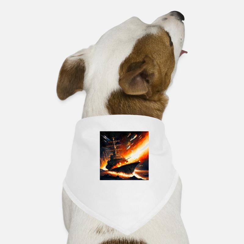 Vaisseau de combat dans l’espace volcan - Bandana pour chien - blanc