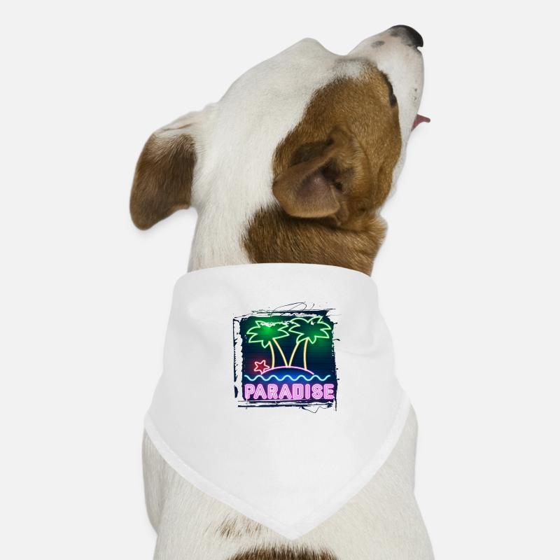 summer beach beach retro sea neon light eng Dog Bandana