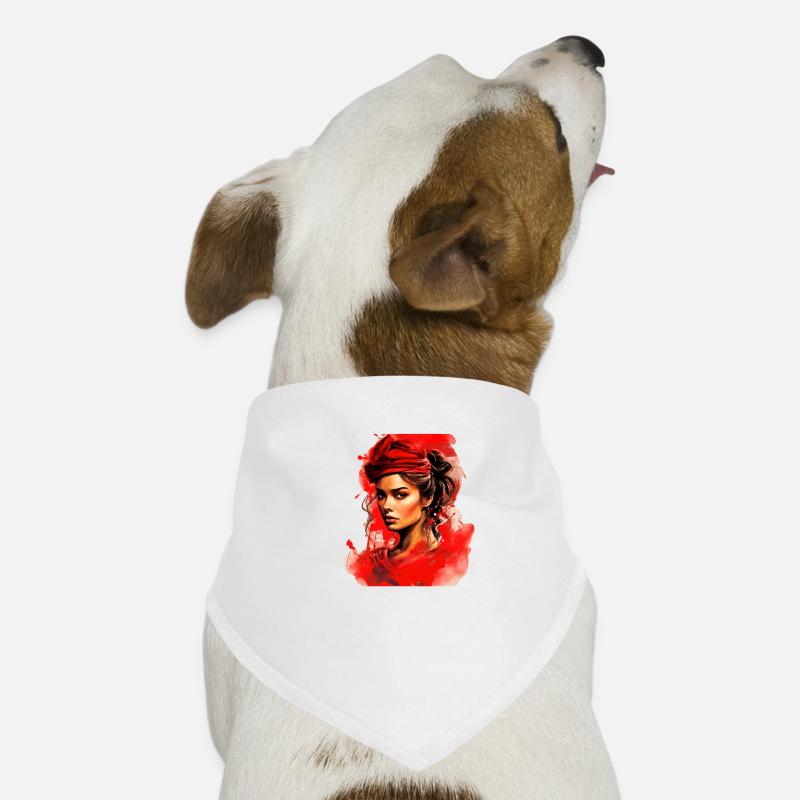 Frau in Rot Hunde-Bandana
