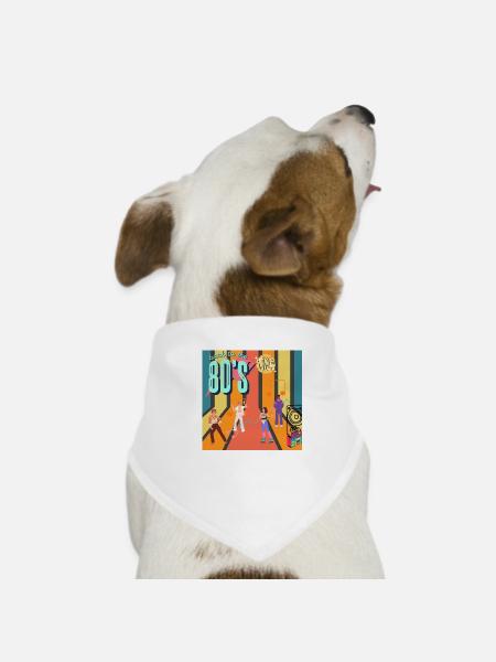 Retro Roller Groove - Dog Bandana - white - Front