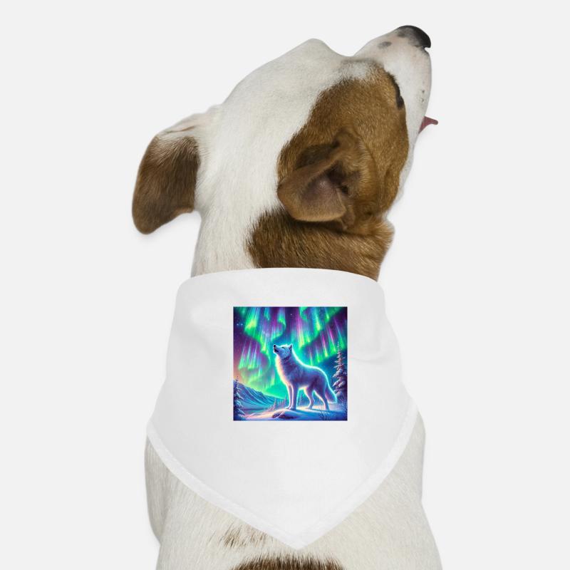 Wolf Aurora Borealis Hunde-Bandana