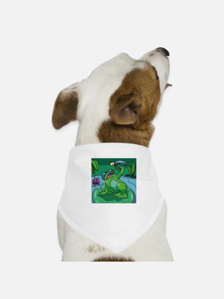 T-shirt motif for children & babies: frog & dragonfly - Dog Bandana - white - Front