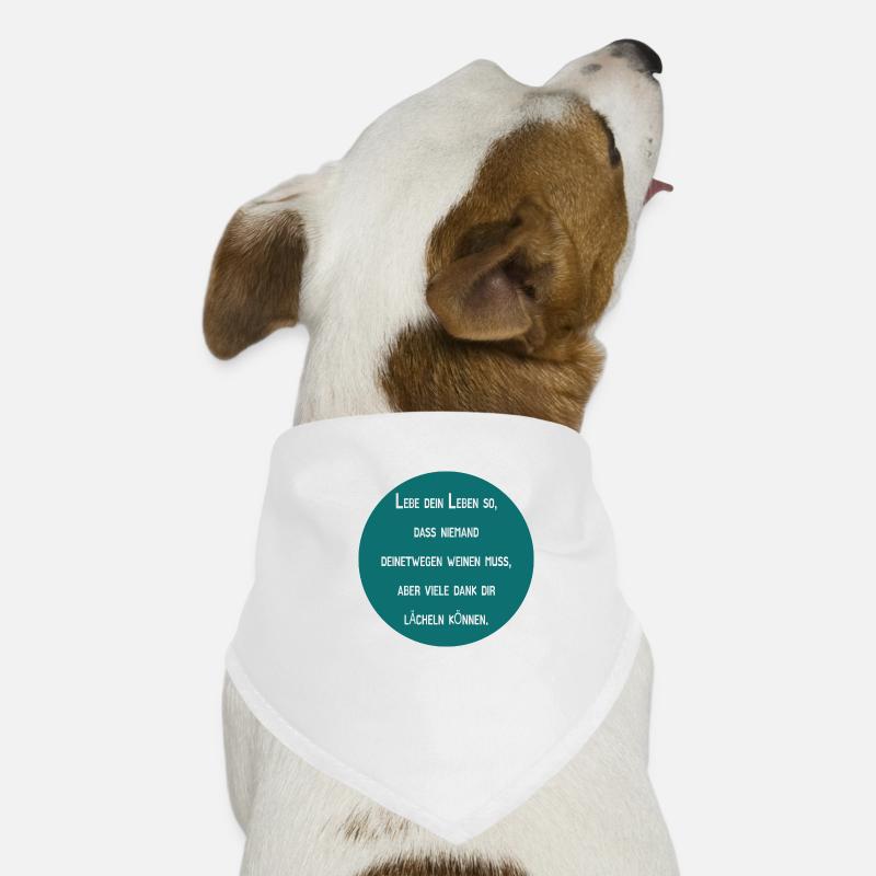 Lebe mit Lächeln - Hunde-Bandana - Weiß