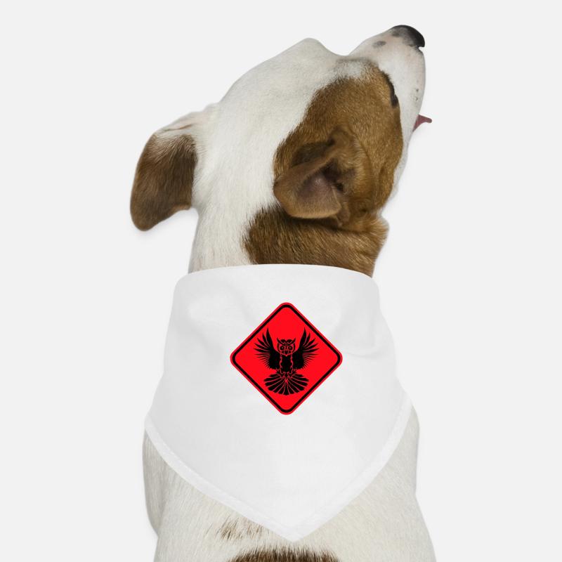 hibou Avertissement Zone de danger Panneau Note Attention Bandana pour chien