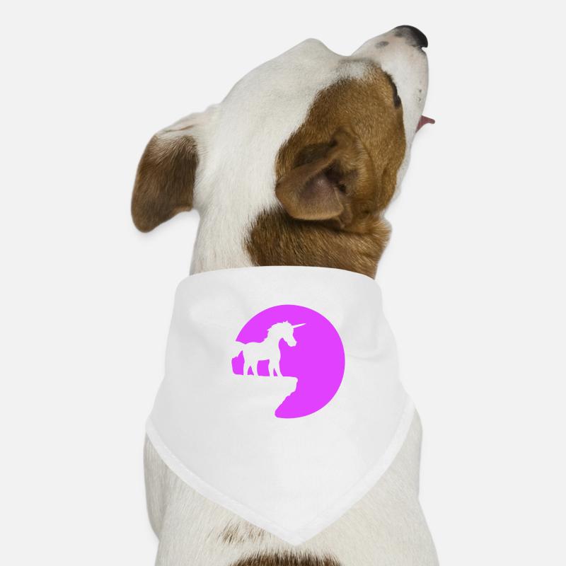 Unicorn Cliff Moon Mountain Round Night Cute Silhouette Dog Bandana