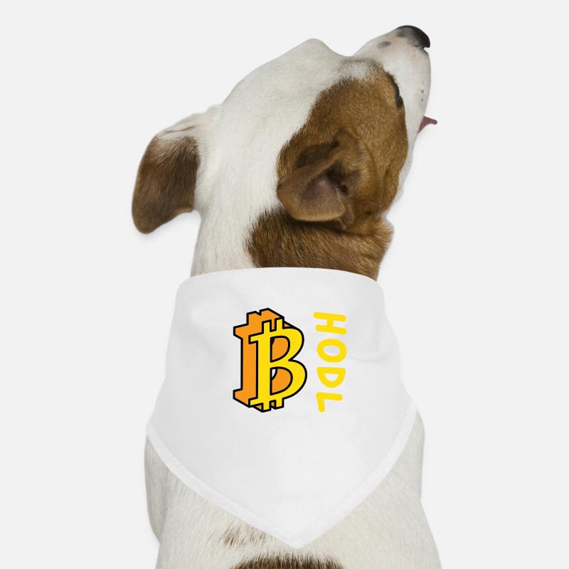 Bitcoin BTC HODL Comics Style - Dog Bandana - white