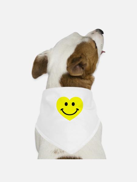 smiley smiling heart - Hunde-Bandana - Weiß