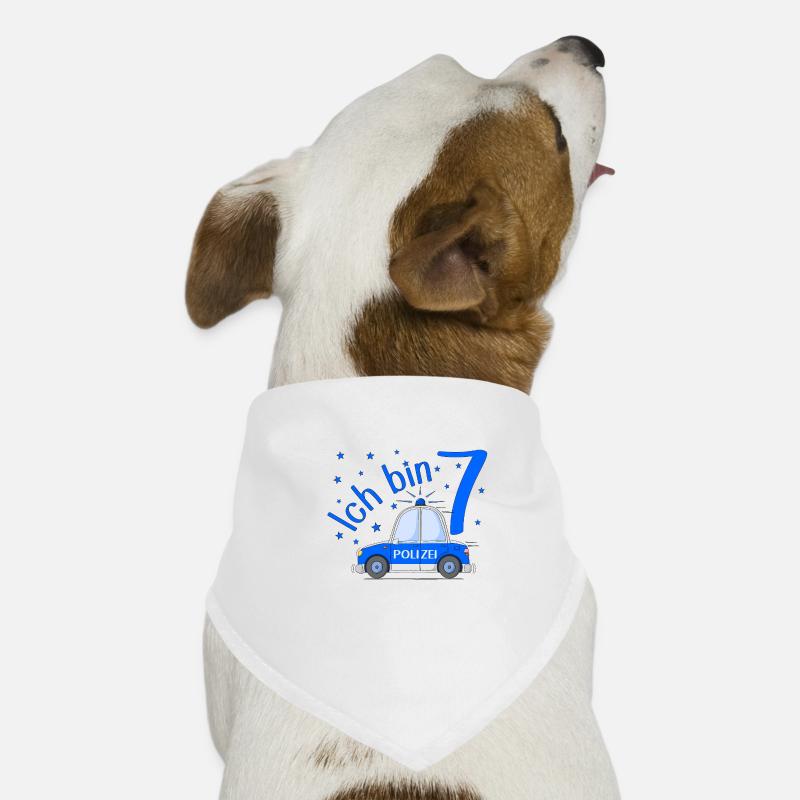 Polizeiauto Ich bin 7 Geburtstag Blau Hunde-Bandana