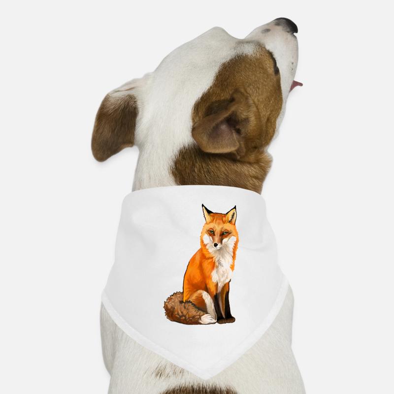 Fuchs - Hunde-Bandana - Weiß