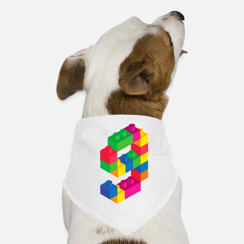 Bâtiment Cute Block 9TH Cadeau d’anniversaire 9 ans Bandana pour chien
