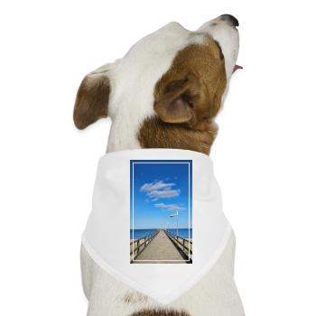 Fotokunst „Holzbrücke Bansin“ Tagsüber - Hunde-Bandana - Weiß - Vorne