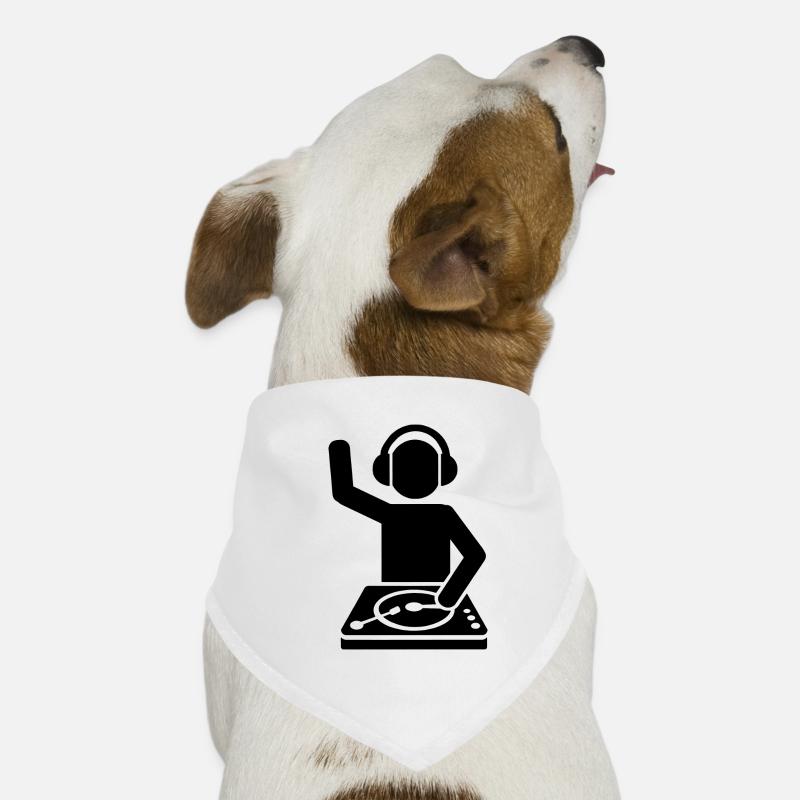 DJ Spruch Geschenk Techno Rave - Hunde-Bandana - Weiß