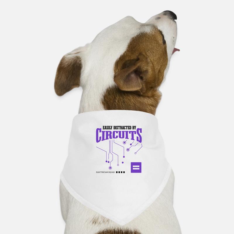 Distracted by Circuits Ironic Saying Electrician Dog Bandana