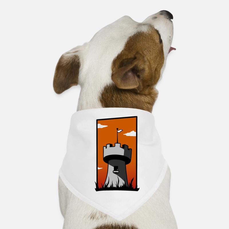 Medieval tower with sunset Dog Bandana