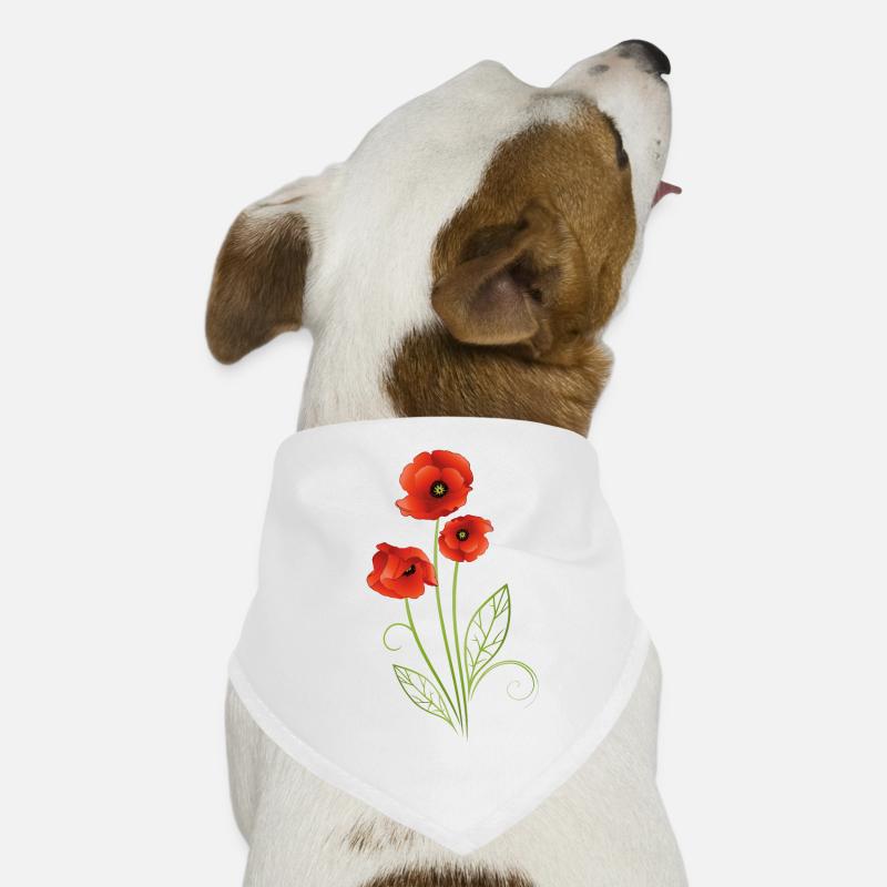 Coquelicots avec des feuilles de filigrane. Été. Bandana pour chien