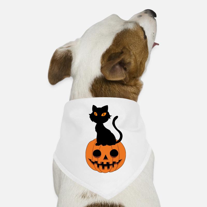 Cute Halloween pumpkin with cat, hangover Dog Bandana