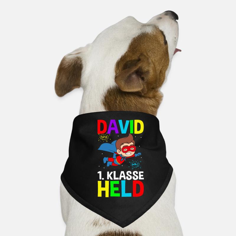 Schulkind David 1. Klasse Held Hunde-Bandana