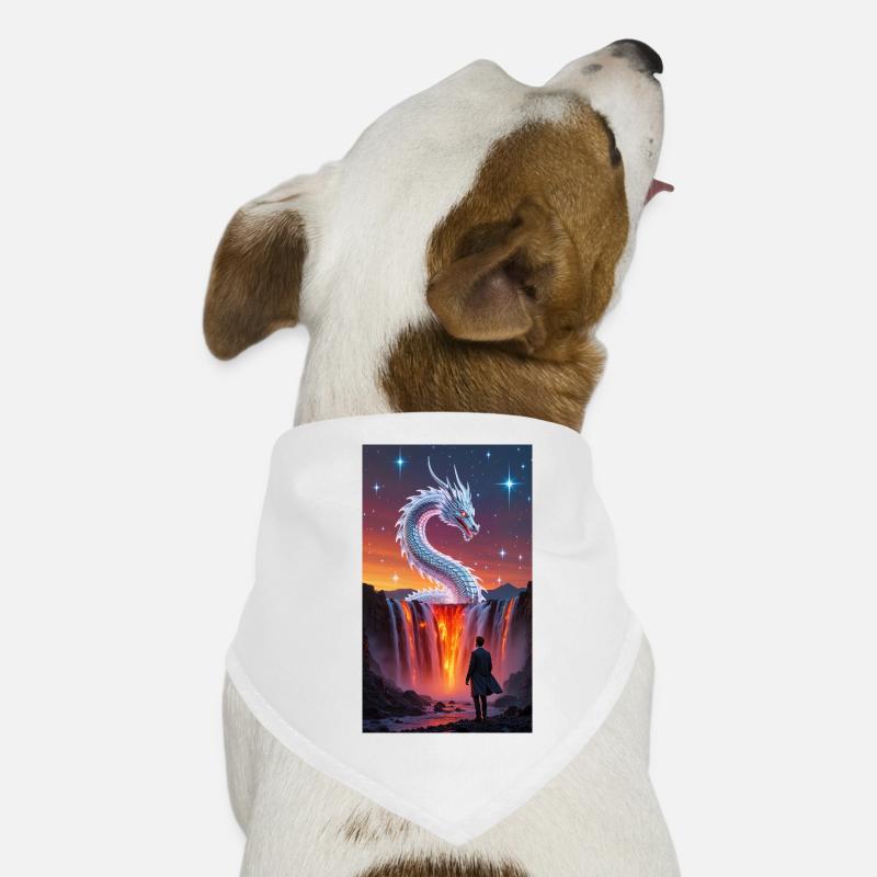 Queue de dragon ardente au-dessus d’une cascade Bandana pour chien