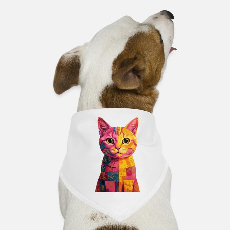 Chat Pop Art - Coloré Bandana pour chien