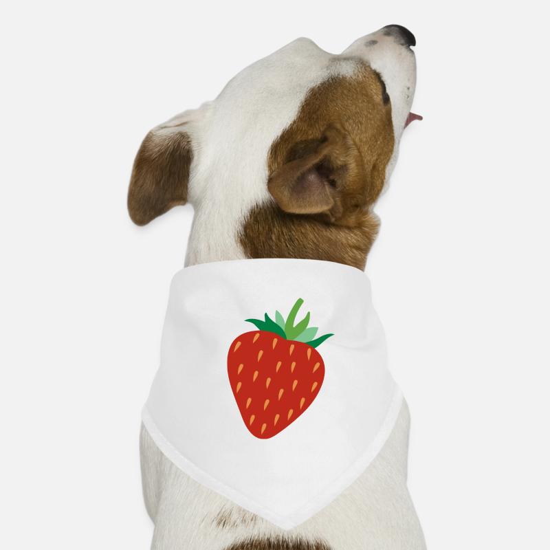 Erdbeere - Hunde-Bandana - Weiß